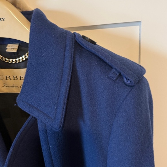 BURBERRY London Tempsfold Cashmere Wool Blue Wrap Trench Coat 4 - Picture 5 of 5